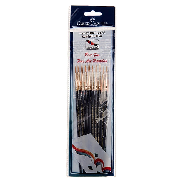 Faber-Castell Paint Brush - Synth Hair Round Size 4 Pack-10 (1)